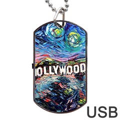 Hollywood Art Starry Night Van Gogh Dog Tag Usb Flash (two Sides) by Modalart