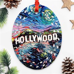 Hollywood Art Starry Night Van Gogh Oval Filigree Ornament (two Sides)