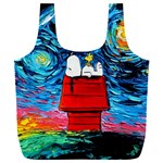 Red House Dog Cartoon Starry Night Full Print Recycle Bag (XXL) Back