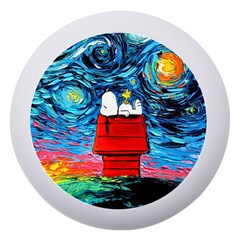 Red House Dog Cartoon Starry Night Dento Box With Mirror by Modalart