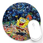 Art Cartoon Starry Night Van Gogh Round Mousepad Front