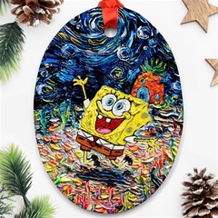 Art Cartoon Starry Night Van Gogh Ornament (oval)