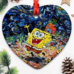 Art Cartoon Starry Night Van Gogh Ornament (heart)