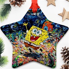 Art Cartoon Starry Night Van Gogh Ornament (star)