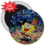 Art Cartoon Starry Night Van Gogh 3  Magnets (100 pack) Front