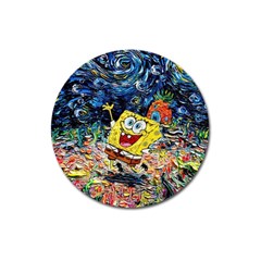 Art Cartoon Starry Night Van Gogh Magnet 3  (round) by Modalart