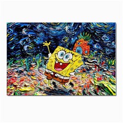 Art Cartoon Starry Night Van Gogh Postcard 4 x 6  (pkg Of 10) by Modalart