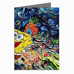 Art Cartoon Starry Night Van Gogh Greeting Cards (pkg Of 8) by Modalart