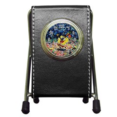 Art Cartoon Starry Night Van Gogh Pen Holder Desk Clock by Modalart