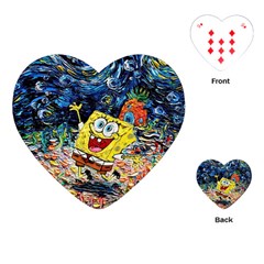 Art Cartoon Starry Night Van Gogh Playing Cards Single Design (heart) by Modalart