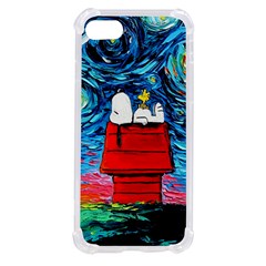 Red House Dog Cartoon Starry Night Iphone Se by Modalart