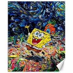 Art Cartoon Starry Night Van Gogh Canvas 11  X 14 