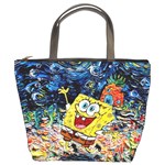 Art Cartoon Starry Night Van Gogh Bucket Bag Front