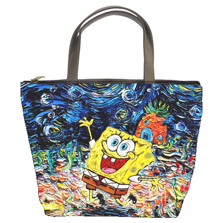 Art Cartoon Starry Night Van Gogh Bucket Bag