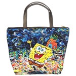 Art Cartoon Starry Night Van Gogh Bucket Bag Back