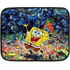 Art Cartoon Starry Night Van Gogh Fleece Blanket (mini) by Modalart