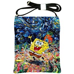 Art Cartoon Starry Night Van Gogh Shoulder Sling Bag by Modalart