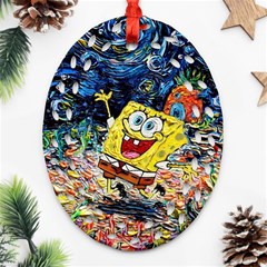 Art Cartoon Starry Night Van Gogh Ornament (oval Filigree)