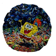 Art Cartoon Starry Night Van Gogh Large 18  Premium Round Cushions by Modalart