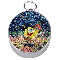 Art Cartoon Starry Night Van Gogh Silver Compasses by Modalart