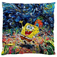 Art Cartoon Starry Night Van Gogh Large Premium Plush Fleece Cushion Case (one Side) by Modalart