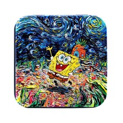 Art Cartoon Starry Night Van Gogh Square Metal Box (black) by Modalart