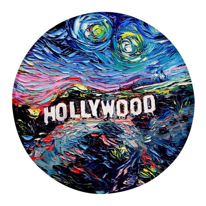 Hollywood Art Starry Night Van Gogh Round Glass Fridge Magnet (4 pack)