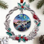 Hollywood Art Starry Night Van Gogh Metal X mas Wreath Holly leaf Ornament Front