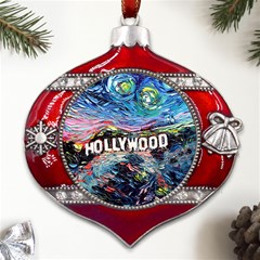 Hollywood Art Starry Night Van Gogh Metal Snowflake And Bell Red Ornament