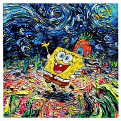 Art Cartoon Starry Night Van Gogh Wooden Puzzle Square by Modalart