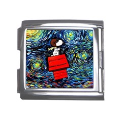 Dog Flying House Cartoon Starry Night Vincent Van Gogh Parody Mega Link Italian Charm (18mm) by Modalart