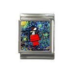 Dog Flying House Cartoon Starry Night Vincent Van Gogh Parody Italian Charm (13mm) Front