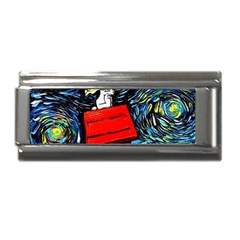 Dog Flying House Cartoon Starry Night Vincent Van Gogh Parody Superlink Italian Charm (9mm) by Modalart