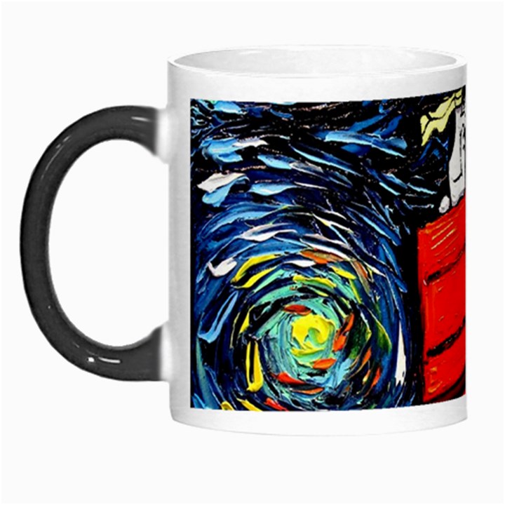 Dog Flying House Cartoon Starry Night Vincent Van Gogh Parody Morph Mug