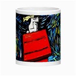 Dog Flying House Cartoon Starry Night Vincent Van Gogh Parody Morph Mug Center