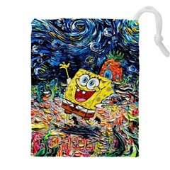 Art Cartoon Starry Night Van Gogh Drawstring Pouch (5xl) by Modalart