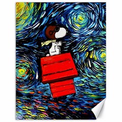 Dog Flying House Cartoon Starry Night Vincent Van Gogh Parody Canvas 18  X 24  by Modalart