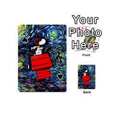 Dog Flying House Cartoon Starry Night Vincent Van Gogh Parody Playing Cards 54 Designs (mini)