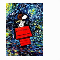 Dog Flying House Cartoon Starry Night Vincent Van Gogh Parody Large Garden Flag (two Sides) by Modalart