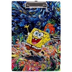 Art Cartoon Starry Night Van Gogh A4 Acrylic Clipboard by Modalart