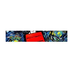 Dog Flying House Cartoon Starry Night Vincent Van Gogh Parody Premium Plush Fleece Scarf (mini) by Modalart