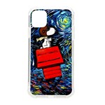 Dog Flying House Cartoon Starry Night Vincent Van Gogh Parody iPhone 11 TPU UV Print Case Front