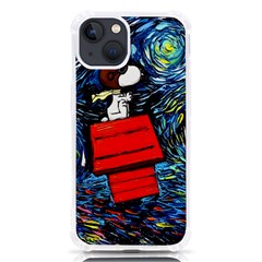 Dog Flying House Cartoon Starry Night Vincent Van Gogh Parody Iphone 13 Tpu Uv Print Case by Modalart