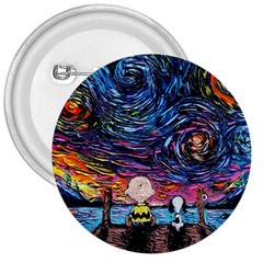 Cartoon Dog Vincent Van Gogh s Starry Night Parody 3  Buttons by Modalart