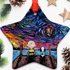 Cartoon Dog Vincent Van Gogh s Starry Night Parody Ornament (star)