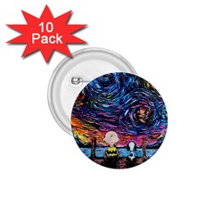 Cartoon Dog Vincent Van Gogh s Starry Night Parody 1 75  Buttons (10 Pack) by Modalart