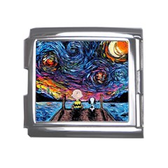 Cartoon Dog Vincent Van Gogh s Starry Night Parody Mega Link Italian Charm (18mm) by Modalart