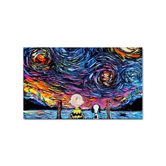 Cartoon Dog Vincent Van Gogh s Starry Night Parody Sticker (rectangular) by Modalart