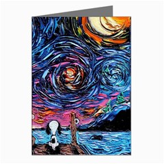 Cartoon Dog Vincent Van Gogh s Starry Night Parody Greeting Cards (pkg Of 8) by Modalart