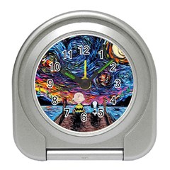 Cartoon Dog Vincent Van Gogh s Starry Night Parody Travel Alarm Clock by Modalart